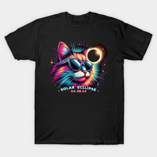 View Totality April 8 2024 Astronomy cat Solar Eclipse T-Shirt